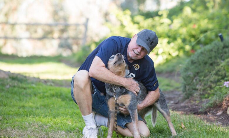 Image of professional dog trainer Dan Ross with one of his pets.