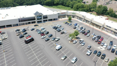 Overhead image of a shopping center