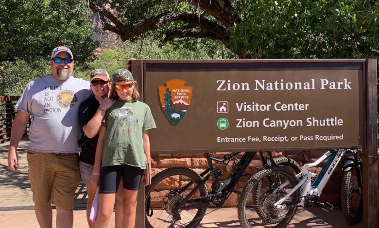 Picture of Dick, Melissa and Madison Karnes at Zion National Park