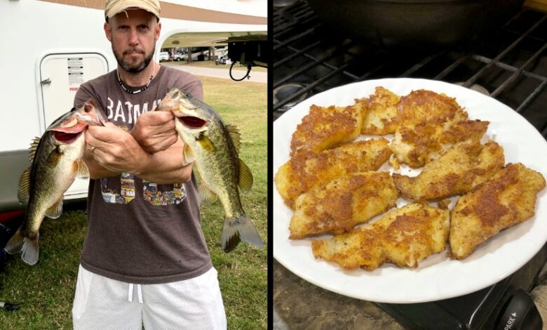 Photo of Allen Lundy with fish that became a healthy dinner.