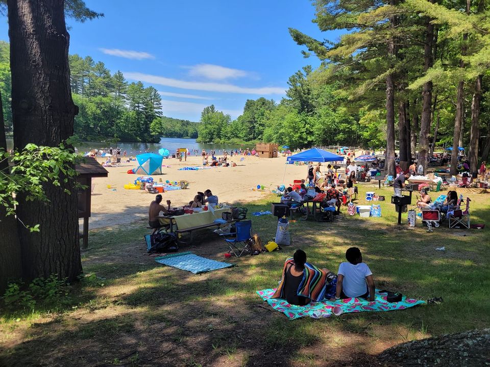 Photo of beach at Buffumville Lake, Mass.