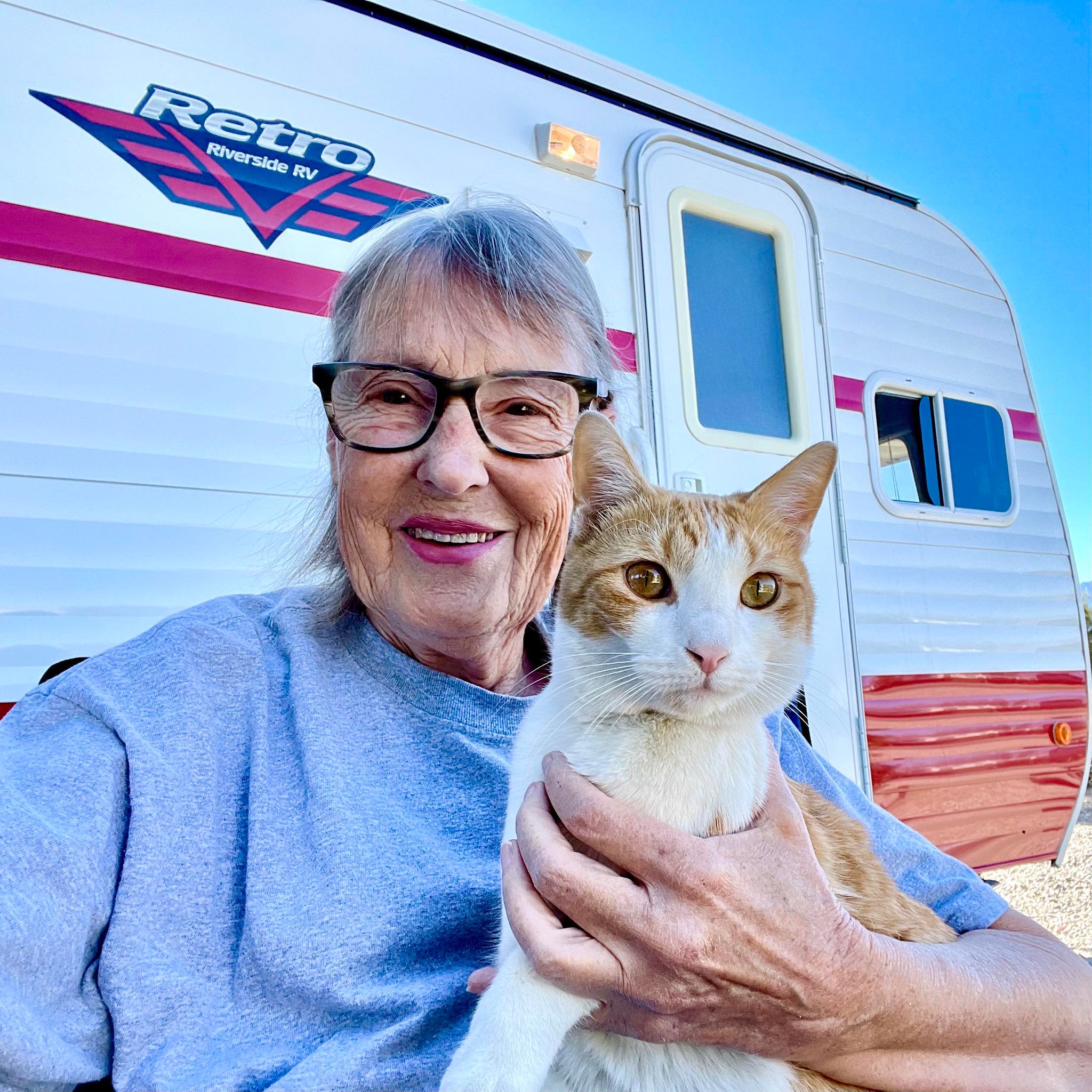 Photo of Peggie Scott and her cat, Chester