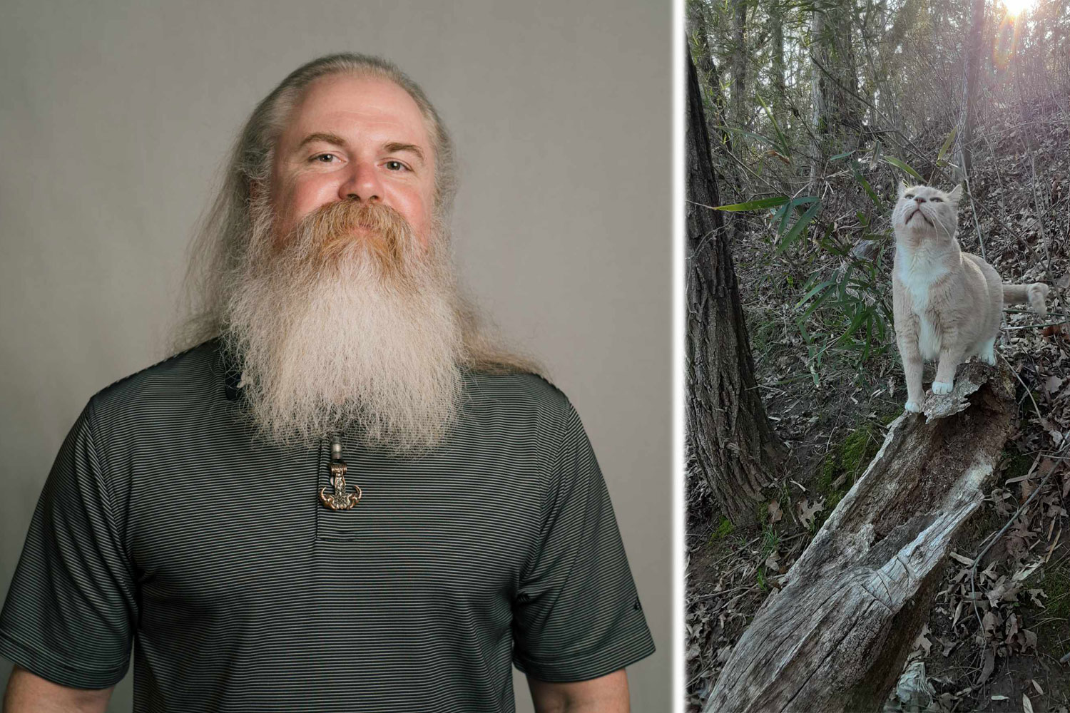 Photo of Steven Speers and his cat, Loki.