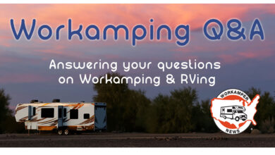 Image of the Workamper questions and answers banner.