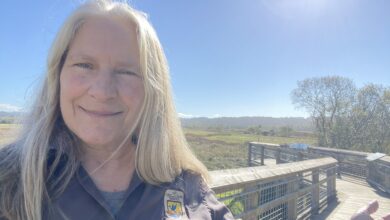 Denise Seeger, visitor services assistant, at the Humboldt Bay National Wildlife Refuge.