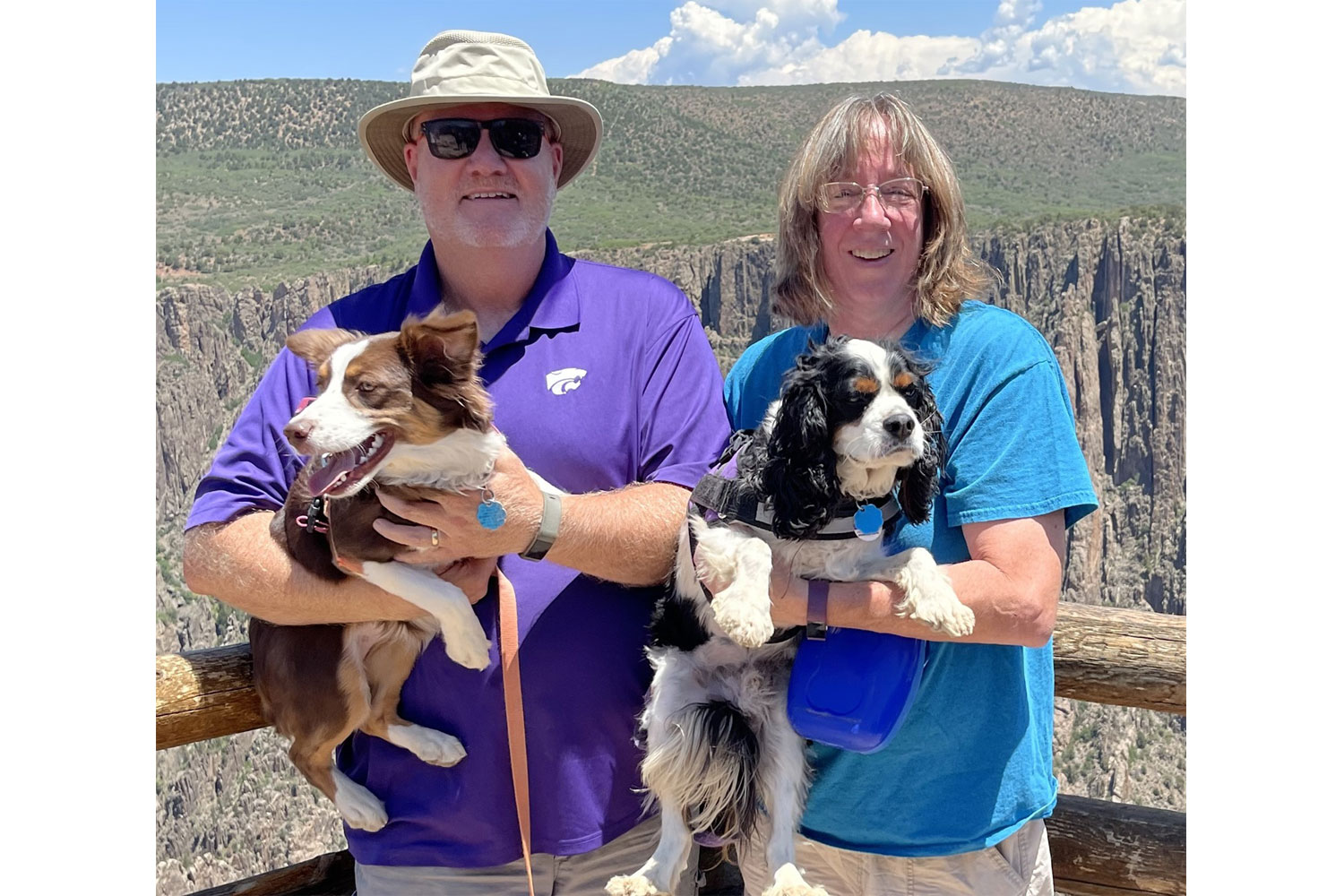 Todd and Terri Nighswonger with their dogs.