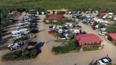 Overhead image of Denali RV Park and Motel in Healy, Alaska.