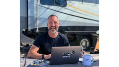 Tim Winders works as a business coach wherever he travels.