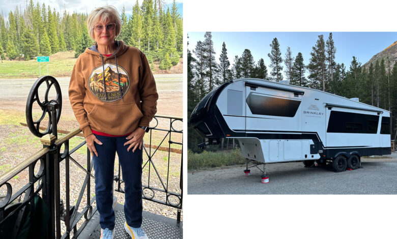 Kelly Sexton and her Brinkley fifth wheel