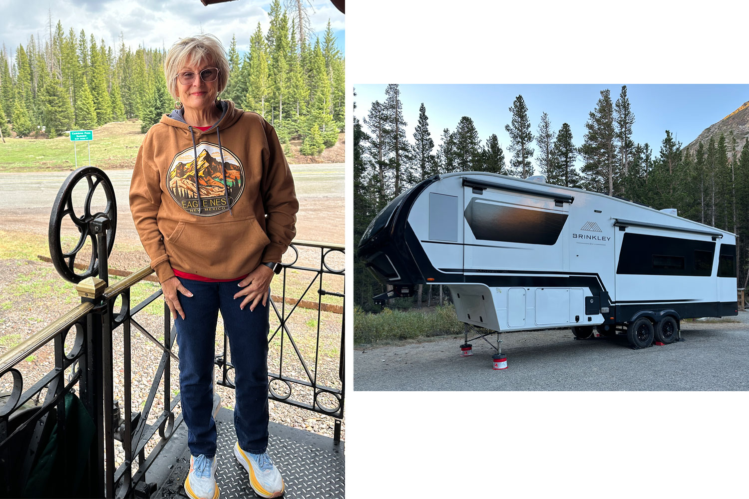 Kelly Sexton and her Brinkley fifth wheel