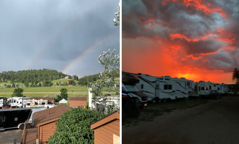 From rainbows to gorgeous sunsets, Workamper find the scenery at No Name City Campground to be as varied as the work opportunities