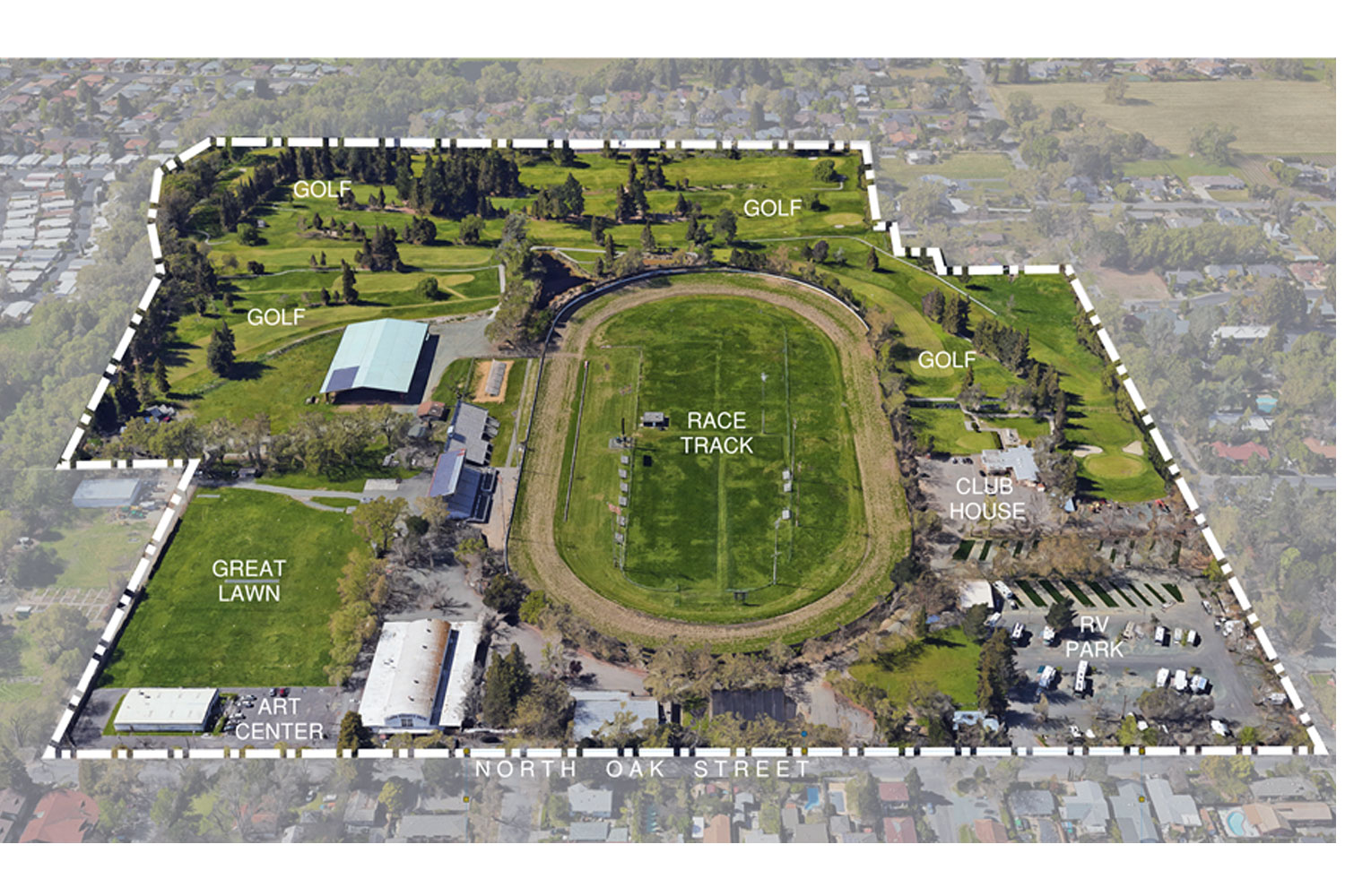 The revitalized fairgrounds for the City of Calistoga, Calif., features an RV park which hires Workampers.